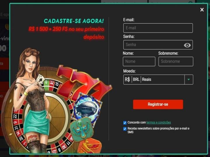 Cadastro rápido para poder jogar online no cassino Pin-Up